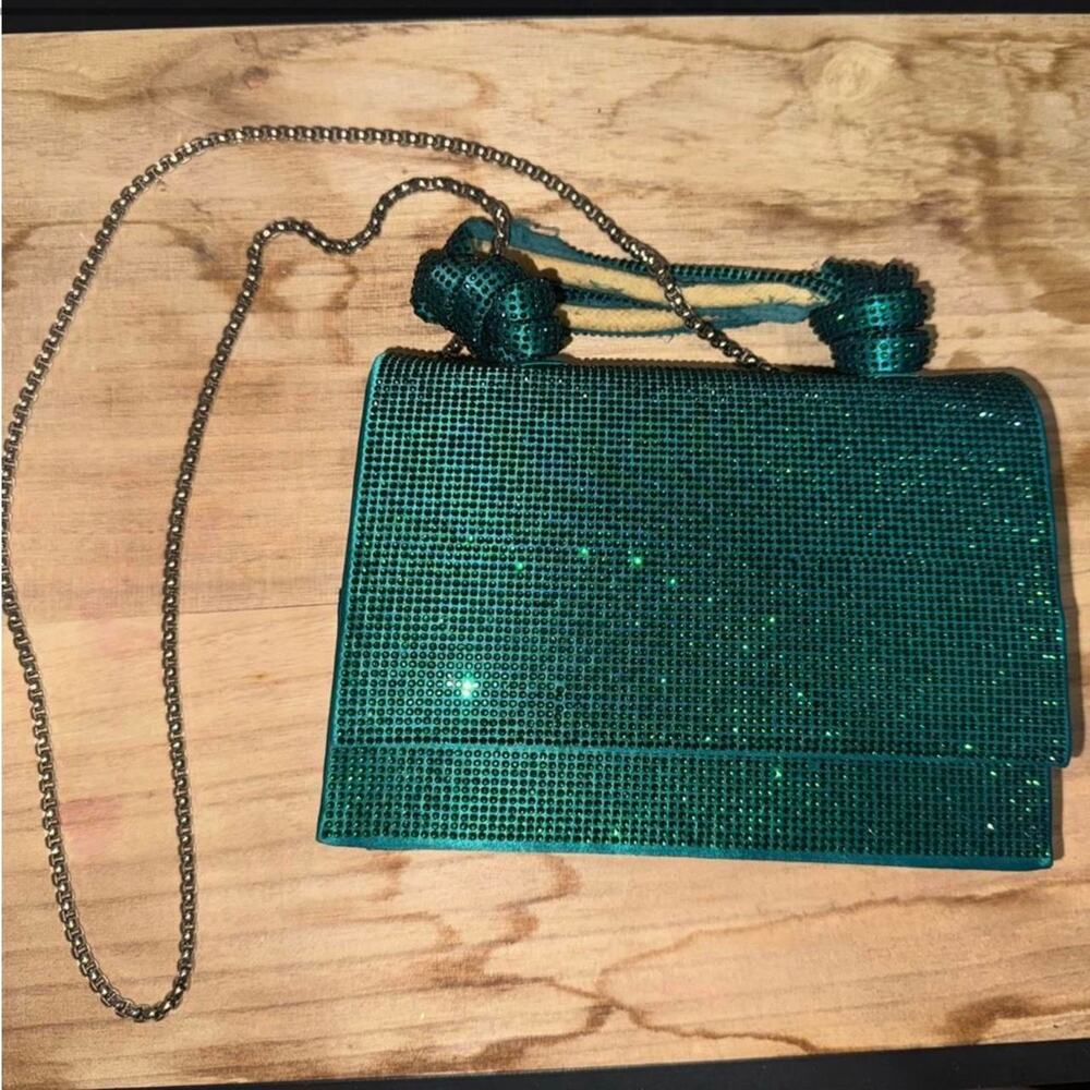 Zara Green Sparkly Mini Citi Bag